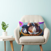 Fun and cute guinea pigs  ランバークッション (椅子)