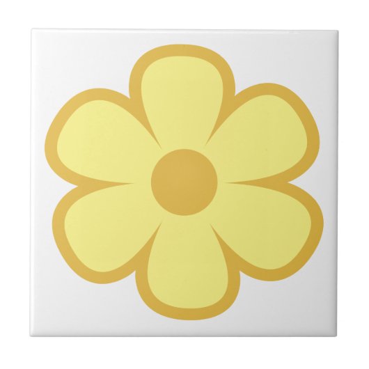 Fun and Funky 60s 70s Retro Flower Ceramic Tile タイル (正面)