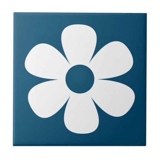 Fun and Funky 60s 70s Retro Flower Ceramic Tile タイル (正面)