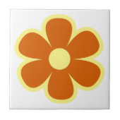 Fun and Funky 60s 70s Retro Flower Ceramic Tile タイル (正面)