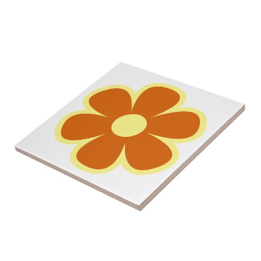 Fun and Funky 60s 70s Retro Flower Ceramic Tile タイル (側面)