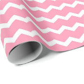 Fun and Playful Pink and White Zigzag Pattern ラッピングペーパー (ロールコーナー)