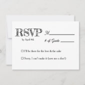 Fun and Simple Black and White Wedding RSVP 招待状 (正面)