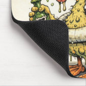 Fun and weired hand drawn cartoon duck monster マウスパッド (コーナー)