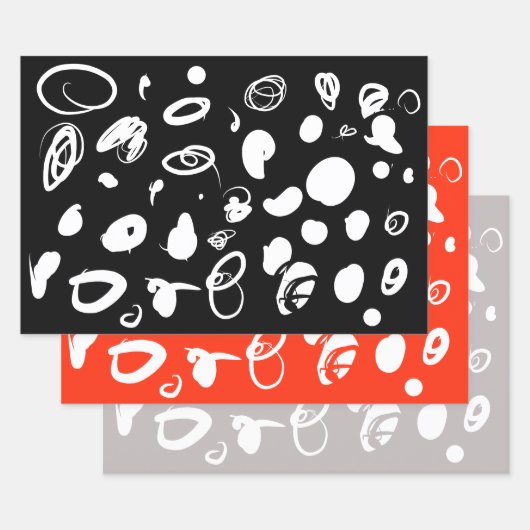 Fun artistic spots design ラッピングペーパーシート (セット)