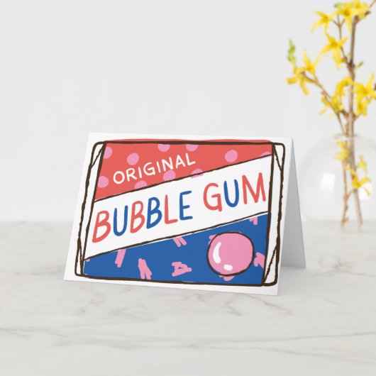 Fun as a Pack of Bubble Gum Birthday カード (黄色い花)