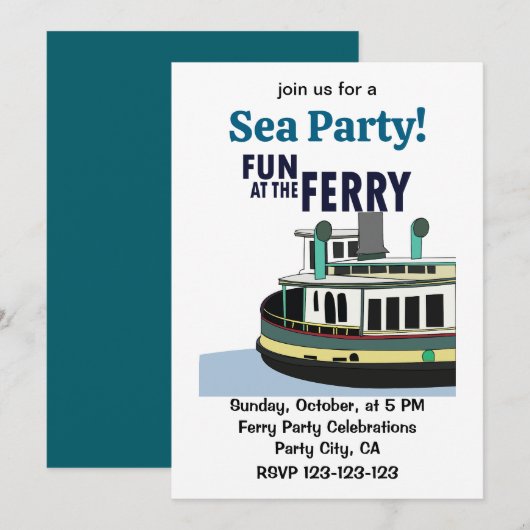Fun At The Ferry Sea Party 招待状 (正面/裏面)
