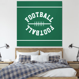 Fun Athletic FOOTBALL White Stripes On Deep Forest キャンバスプリント