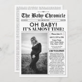 Fun Baby Shower Invitation | Newspaper Baby Invite シーズンカード (正面/裏面)