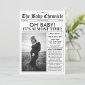 Fun Baby Shower Invitation | Newspaper Baby Invite シーズンカード (スタンド正面)