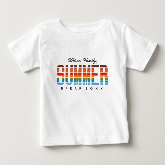 Fun Baby Summer Sunset Beach Family Vacation  ベビーTシャツ (正面)
