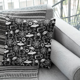 Fun Bat Pattern for Halloween クッション