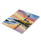 Fun beach lighthouse lovers  タイル (側面)