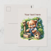 Fun Bear building customizable ポストカード (正面/裏面)