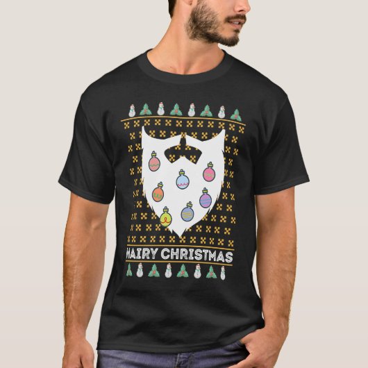 Fun bearded festive  men with the big beards tシャツ (正面)