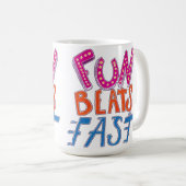 Fun Beats Fast コーヒーマグカップ (正面右)
