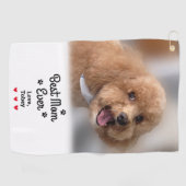  Fun Best Dog Mom Ever Photo Name Paws Create ゴルフタオル (横)