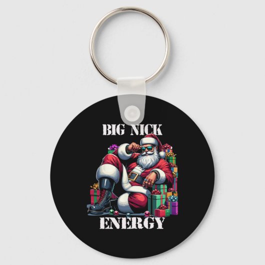 Fun Big Nick Energy Fun Santa Claus Christmas Xmas キーホルダー (正面)