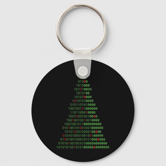 Fun Binary Christmas Tree Computer Programmers And キーホルダー (正面)