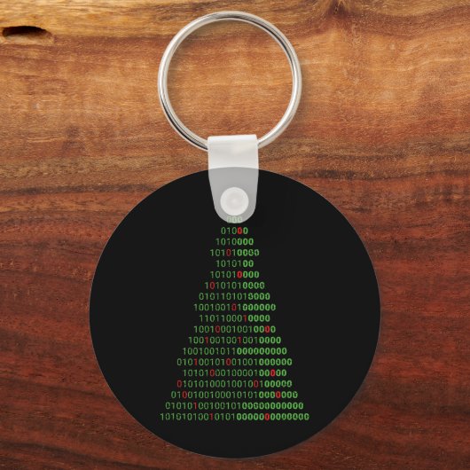 Fun Binary Christmas Tree Computer Programmers And キーホルダー (正面)