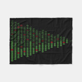 Fun Binary Christmas Tree Computer Programmers And フリースブランケット (正面(横))