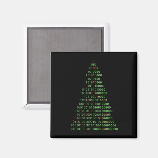 Fun Binary Christmas Tree Computer Programmers And マグネット (正面/裏面)