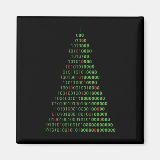 Fun Binary Christmas Tree Computer Programmers And マグネット (正面)
