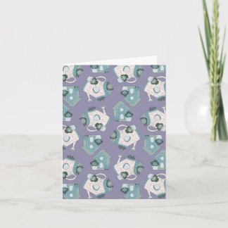 Fun Birdhouse Design Purple Blue White 招待状