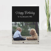 Fun Birthday Awesome Wife Cute Teddy Bear カード (正面)