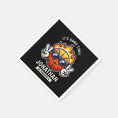 Fun Birthday Boy with Basketball Theme スタンダードカクテルナプキン (角)