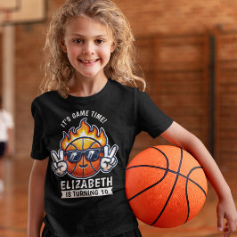 Fun Birthday Boy with Basketball Theme Tシャツ