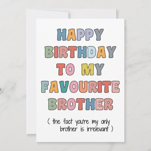 Fun Birthday Card Brother, to my favourite brother シーズンカード (正面)