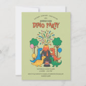 Fun Birthday Dino Party Dinosaur Invitation 招待状 (正面)