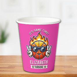 Fun Birthday Girl with Basketball Theme 紙コップ