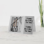 Fun, birthday greeting for grandson, guitar. カード<br><div class="desc">A guitar on gray ready to wish any rocker grandson a happy rockin' birthday. My Funny Mind Greetings.</div>
