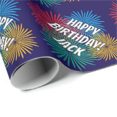 Fun Birthday wrapping paper with fireworks print ラッピングペーパー (ロールコーナー)