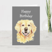 Fun Birthday Young Once Laughing Golden Retriever カード (正面)