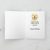 Fun Birthday Young Once Laughing Golden Retriever カード (内部)