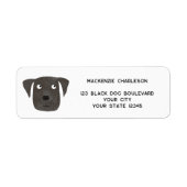 Fun Black Dog Personalized Return Address ラベル (正面)