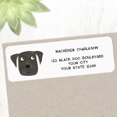 Fun Black Dog Personalized Return Address ラベル