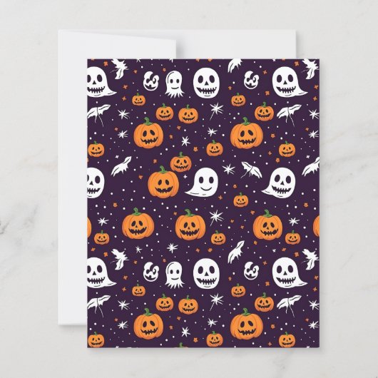 Fun Black & Orange Boo Halloween Invitation (裏面)