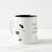 FUN BLACK & WHITE freehand drawing original ツートーンマグカップ (正面左)