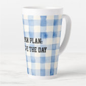 Fun Blue and White Sarcastic quote for teachers カフェラテマグ (右アングル)