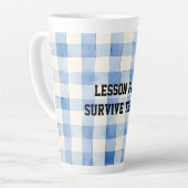 Fun Blue and White Sarcastic quote for teachers カフェラテマグ (左アングル)