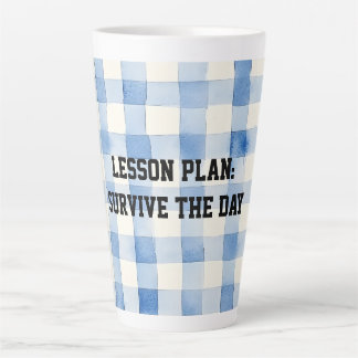 Fun Blue and White Sarcastic quote for teachers カフェラテマグ