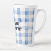 Fun Blue and White Sarcastic quote for teachers カフェラテマグ (右)