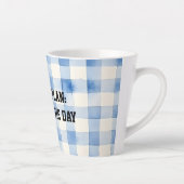 Fun Blue and White Sarcastic quote for teachers カフェラテマグ (右)