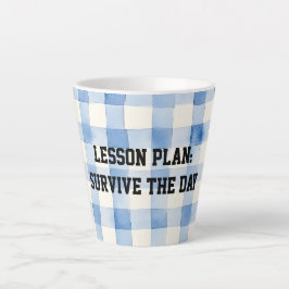 Fun Blue and White Sarcastic quote for teachers カフェラテマグ