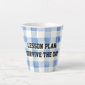 Fun Blue and White Sarcastic quote for teachers カフェラテマグ