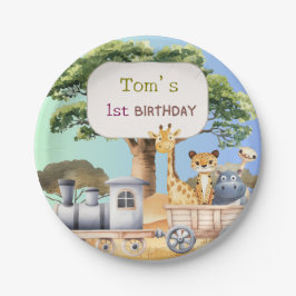 Fun Blue Safari Party ペーパープレート